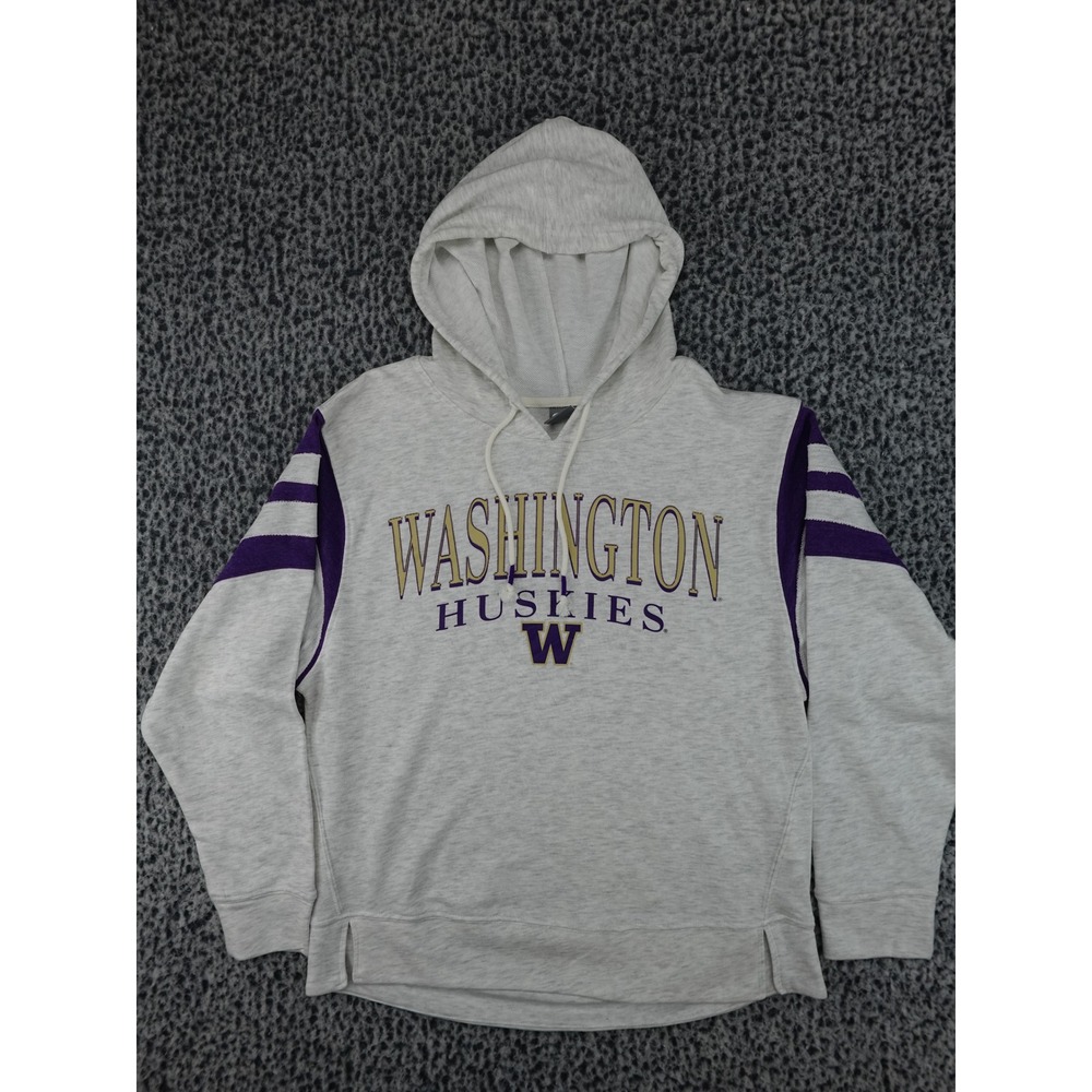CSA Washington Huskies Hoodie Mens Medium Grey Good Striped Sleeves NCAA